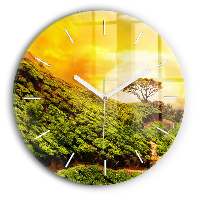 Round glass clock Tea Hill