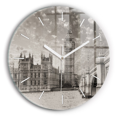 Round glass clock London Big Ben