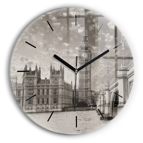 Round glass clock London Big Ben