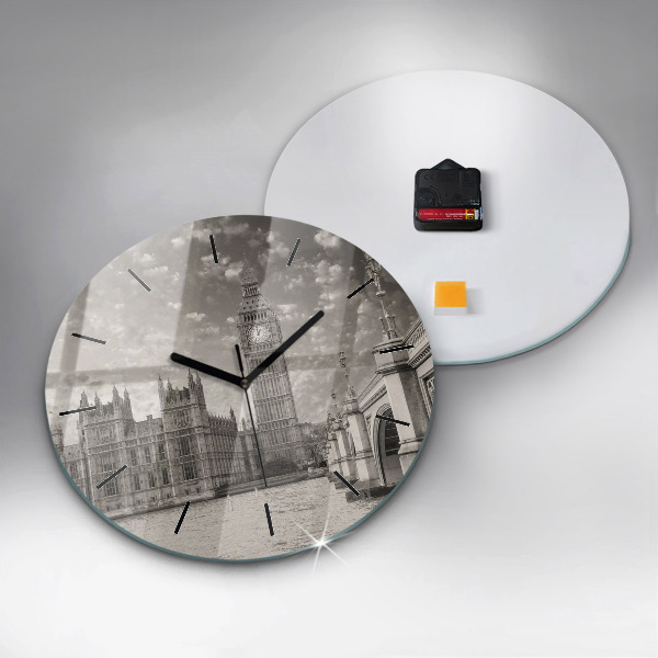 Round glass clock London Big Ben