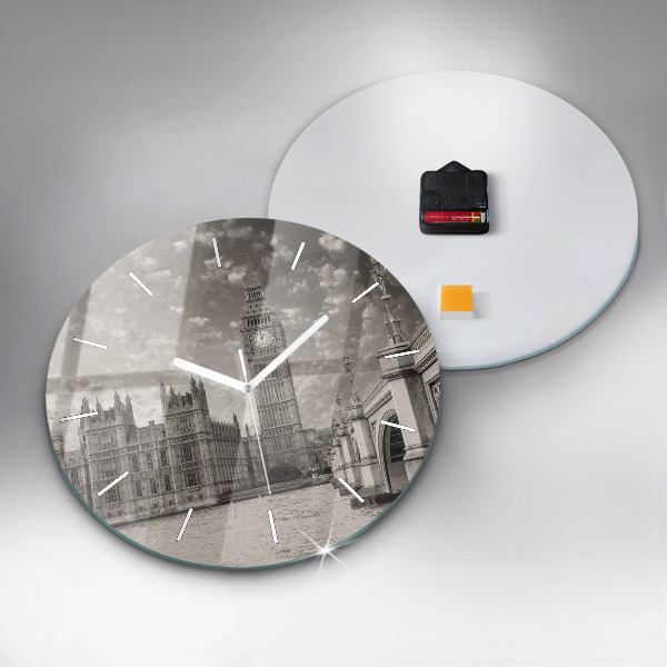 Round glass clock London Big Ben