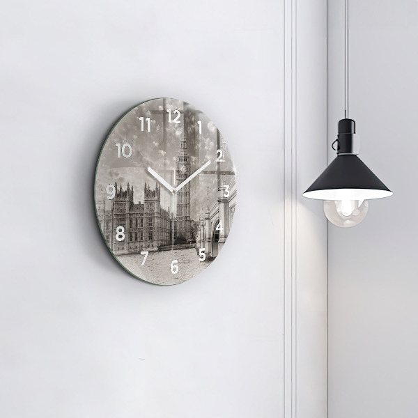 Round glass clock London Big Ben