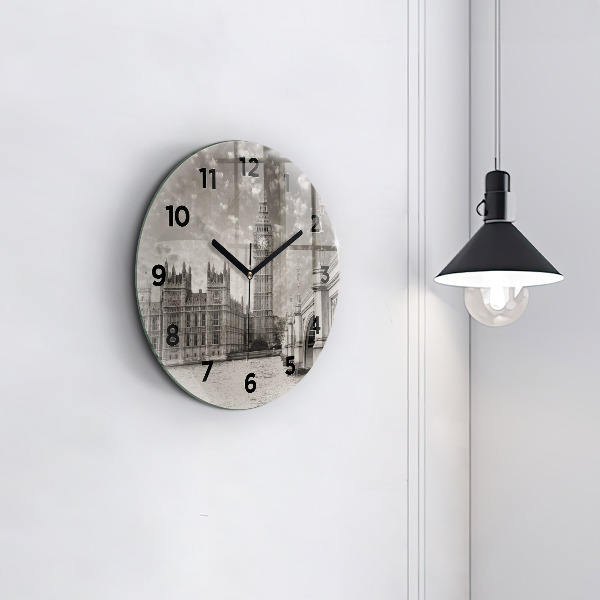 Round glass clock London Big Ben