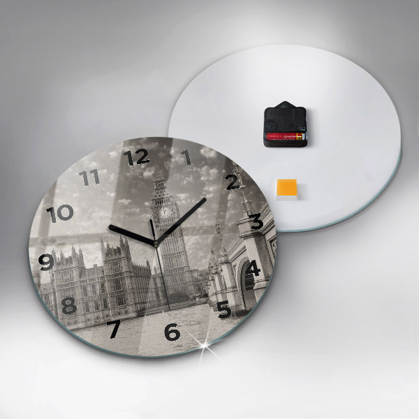 Round glass clock London Big Ben