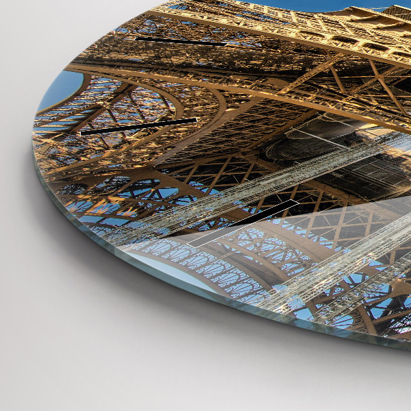 Round glass clock France Eiffel Tower