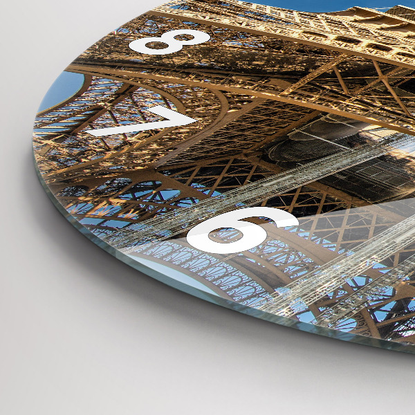Round glass clock France Eiffel Tower