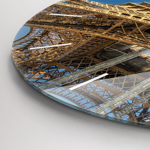 Round glass clock France Eiffel Tower