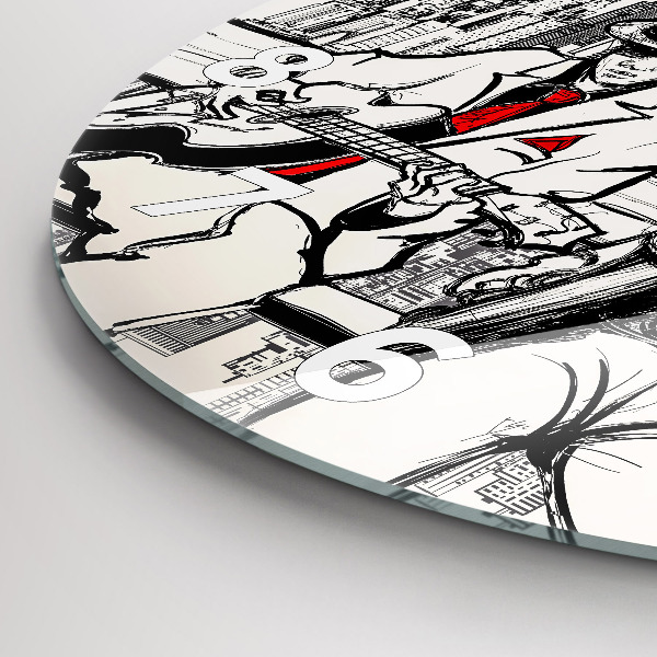 Round glass clock Jazz in New York
