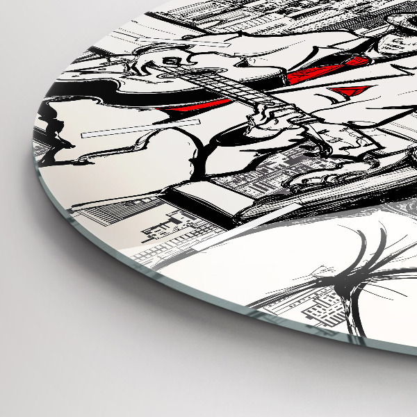 Round glass clock Jazz in New York