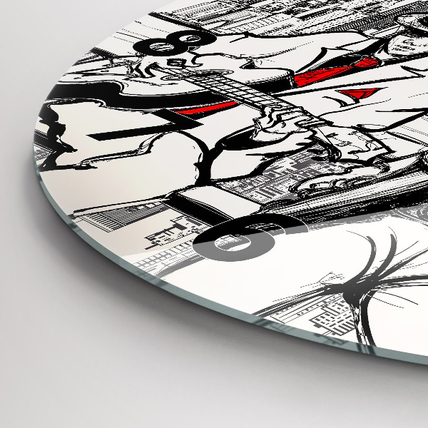 Round glass clock Jazz in New York