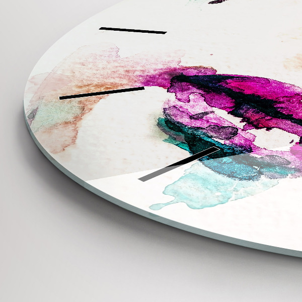 Round glass clock Abstract woman face