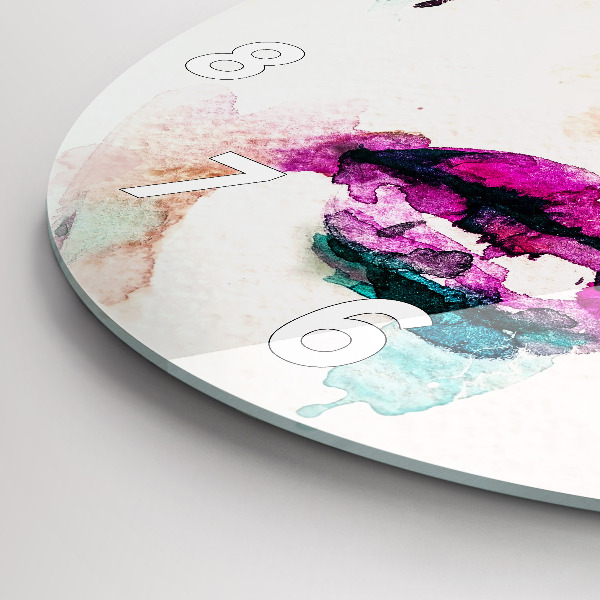 Round glass clock Abstract woman face