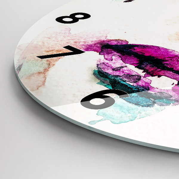 Round glass clock Abstract woman face