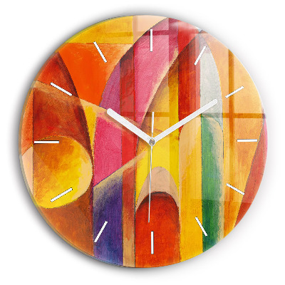 Round glass clock Art Decoration Abstraction
