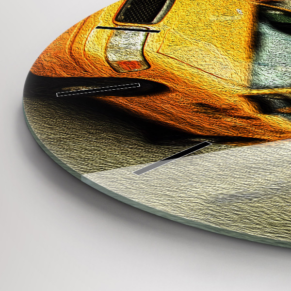 Round glass clock New York City taxis