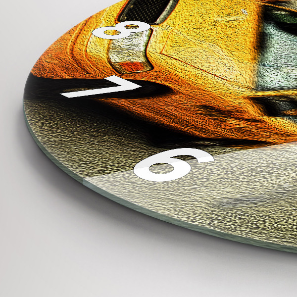 Round glass clock New York City taxis