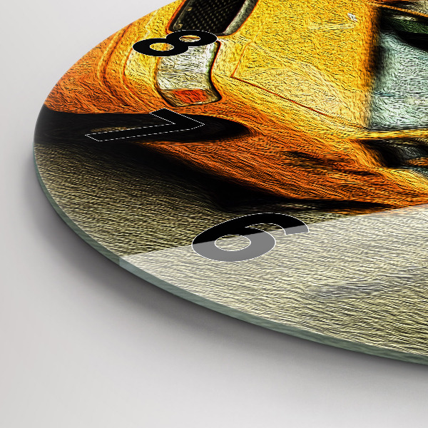 Round glass clock New York City taxis
