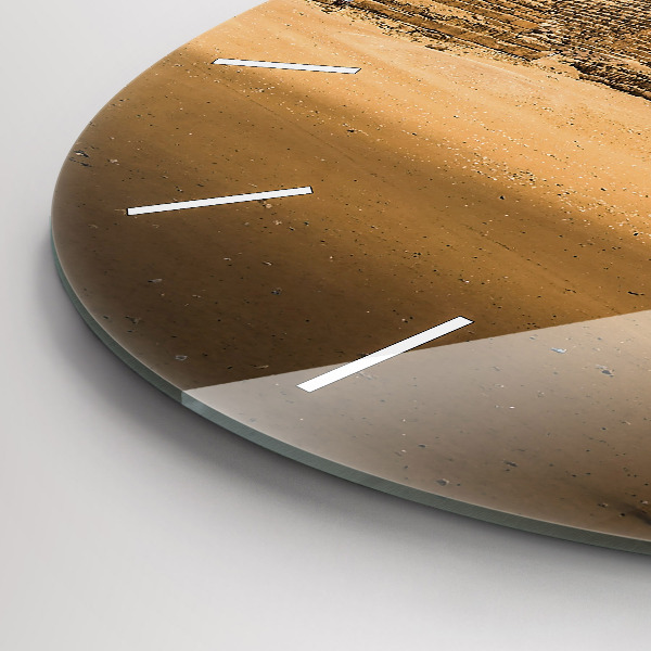 Round glass clock Pyramids and sunset