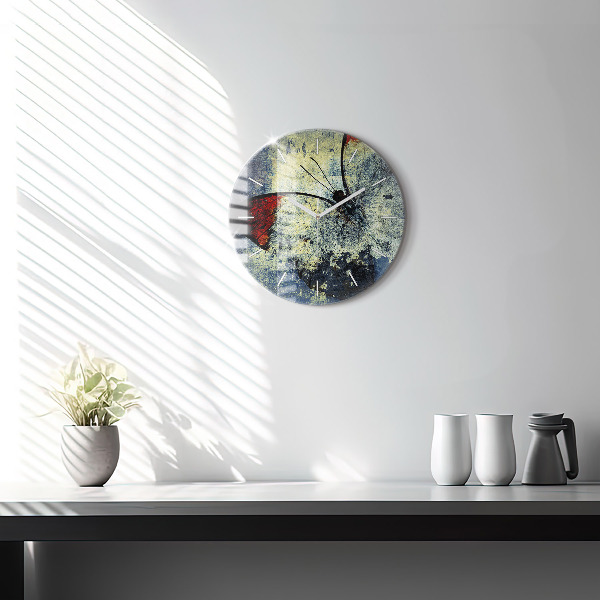 Round glass clock Butterfly vintage style
