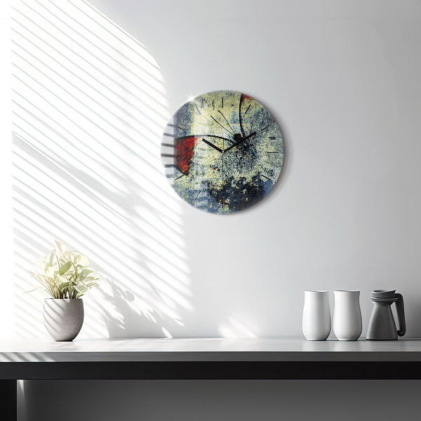 Round glass clock Butterfly vintage style