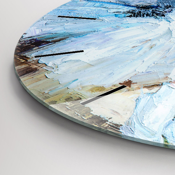 Round glass clock Young ballerinas