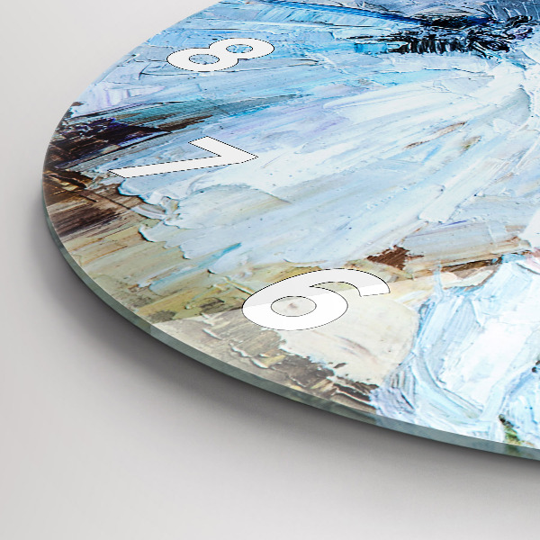 Round glass clock Young ballerinas