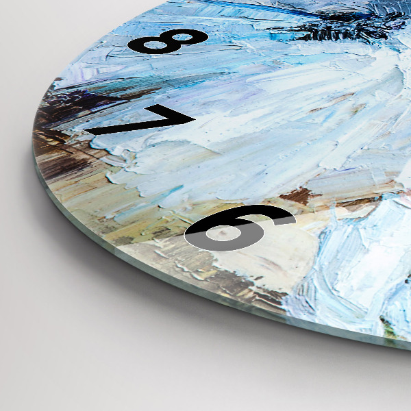 Round glass clock Young ballerinas