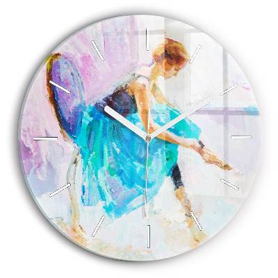 Round glass clock Preparing the ballerina