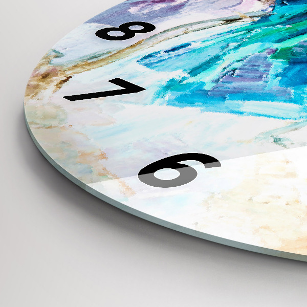 Round glass clock Preparing the ballerina