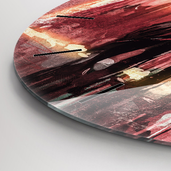 Round glass clock Young couple in love