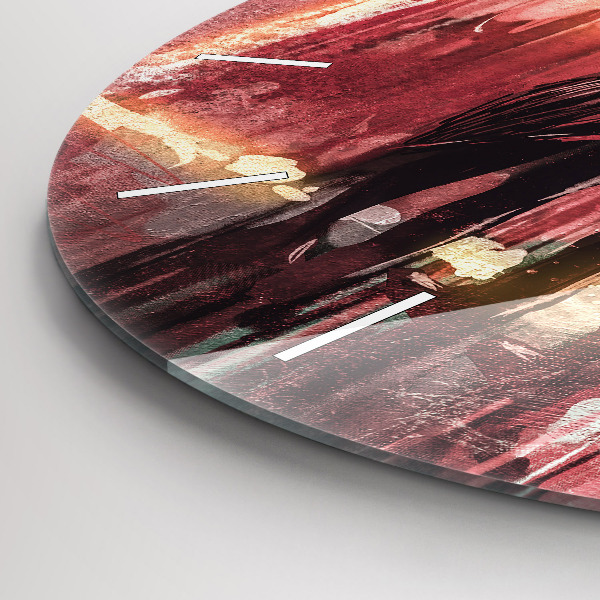 Round glass clock Young couple in love