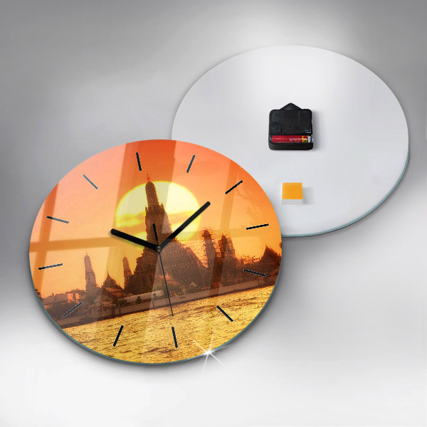 Round glass clock Wat arun bangkok thailand