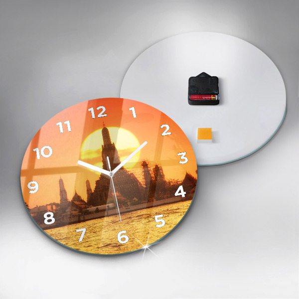 Round glass clock Wat arun bangkok thailand