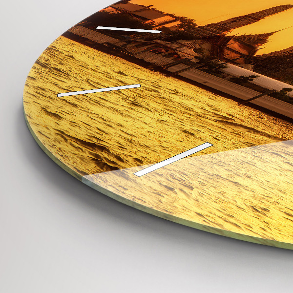 Round glass clock Wat arun bangkok thailand