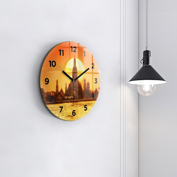 Round glass clock Wat arun bangkok thailand