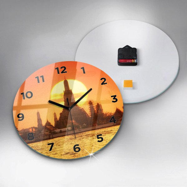 Round glass clock Wat arun bangkok thailand