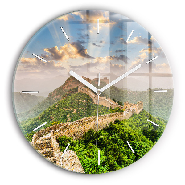Round glass clock The Great Wall of China