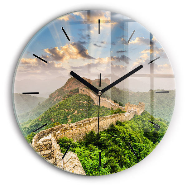 Round glass clock The Great Wall of China