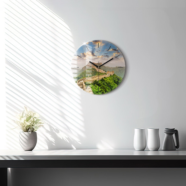 Round glass clock The Great Wall of China
