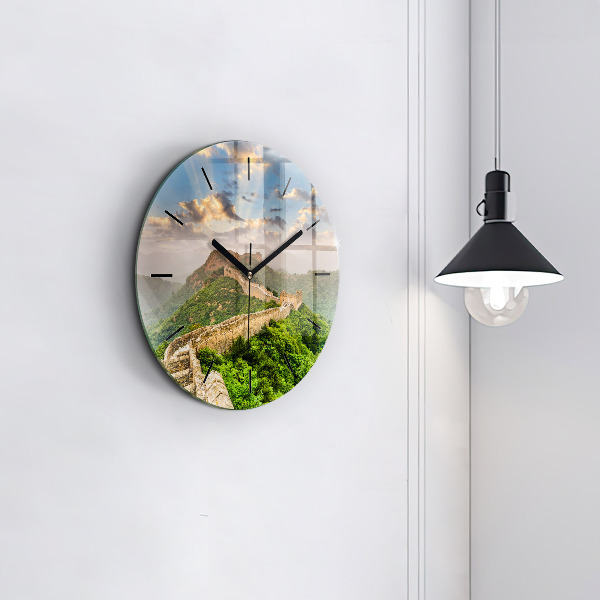 Round glass clock The Great Wall of China