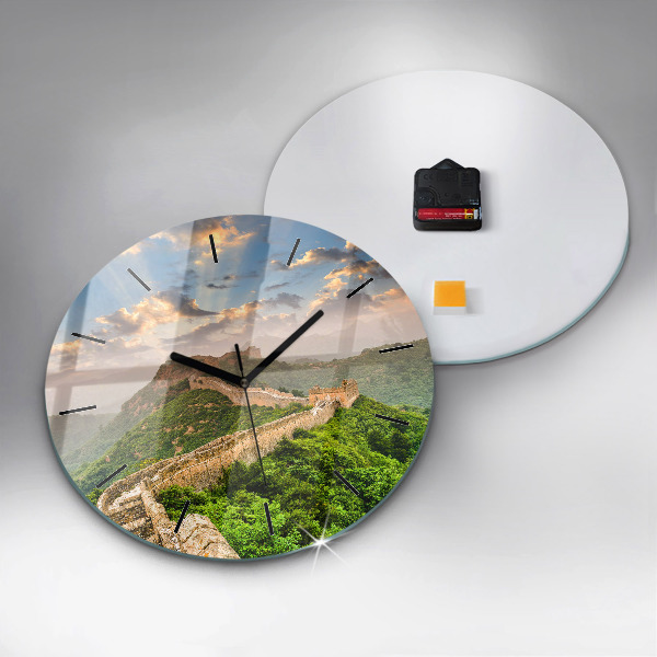 Round glass clock The Great Wall of China