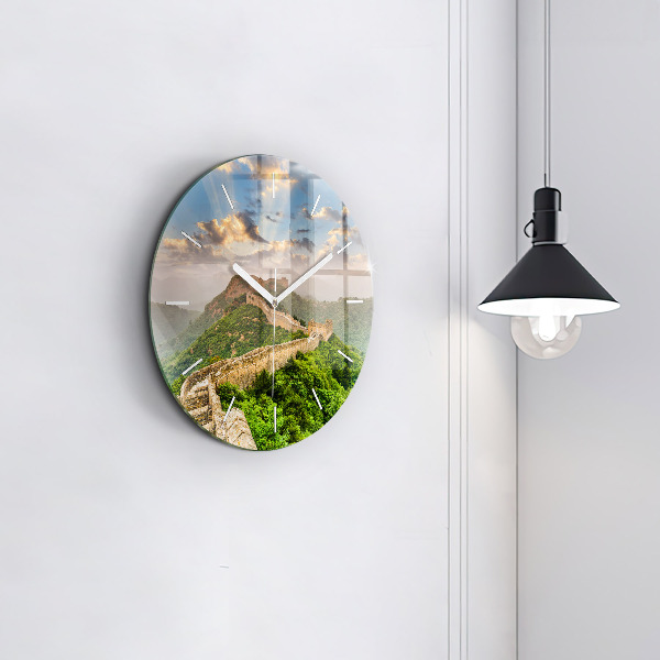 Round glass clock The Great Wall of China