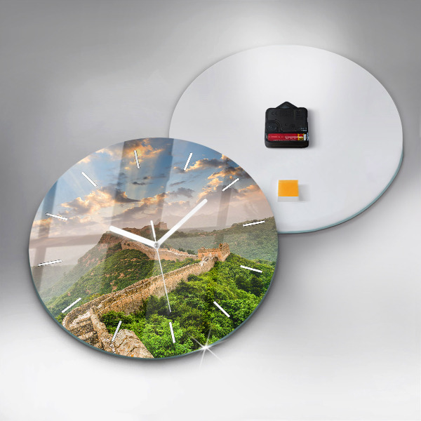 Round glass clock The Great Wall of China