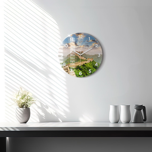 Round glass clock The Great Wall of China