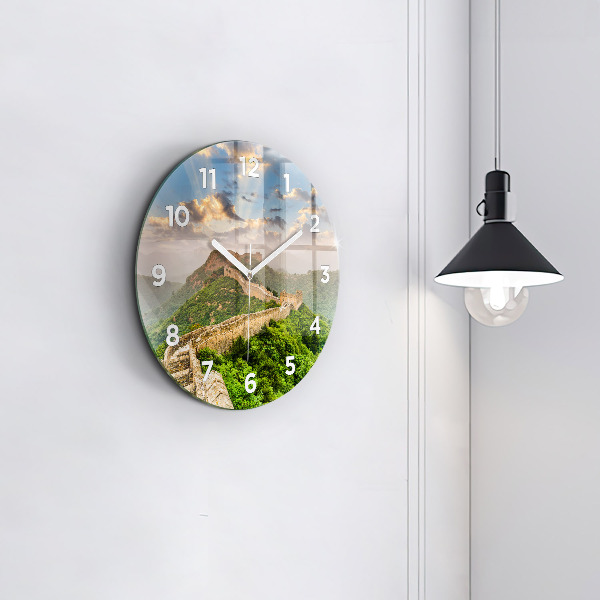 Round glass clock The Great Wall of China