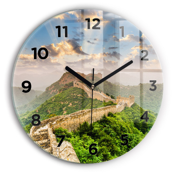 Round glass clock The Great Wall of China
