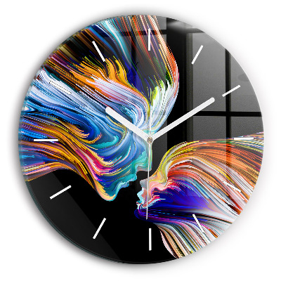Round glass clock Emotional art