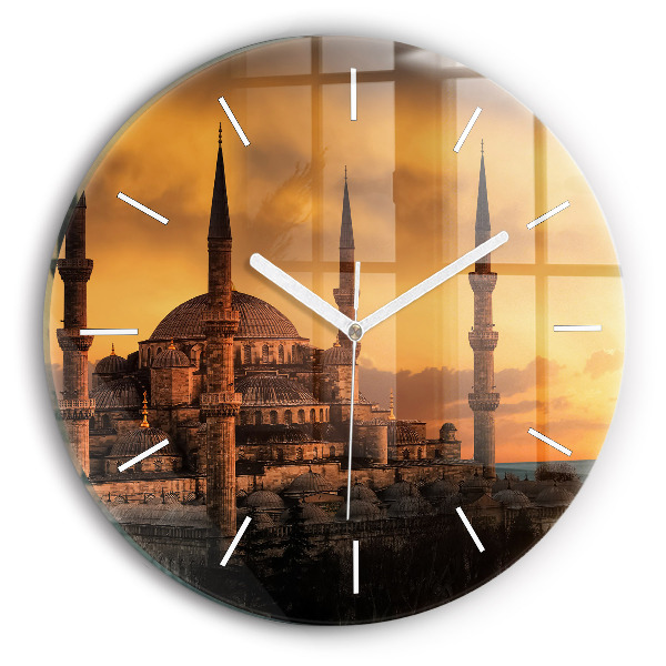 Round glass clock Mosque in Istanbul