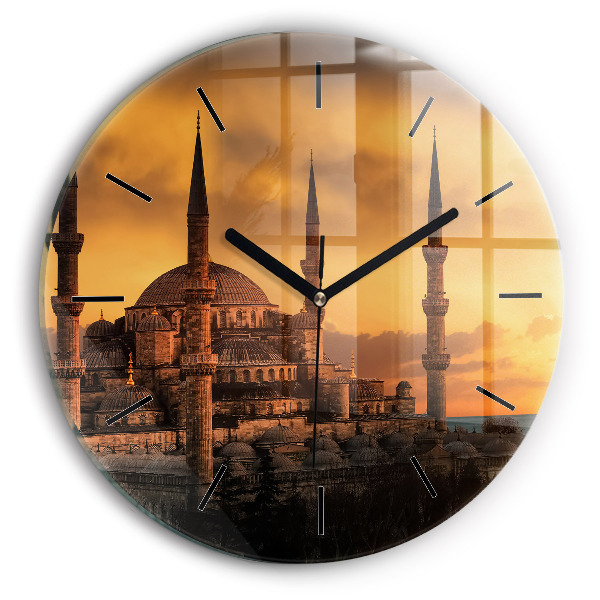Round glass clock Mosque in Istanbul