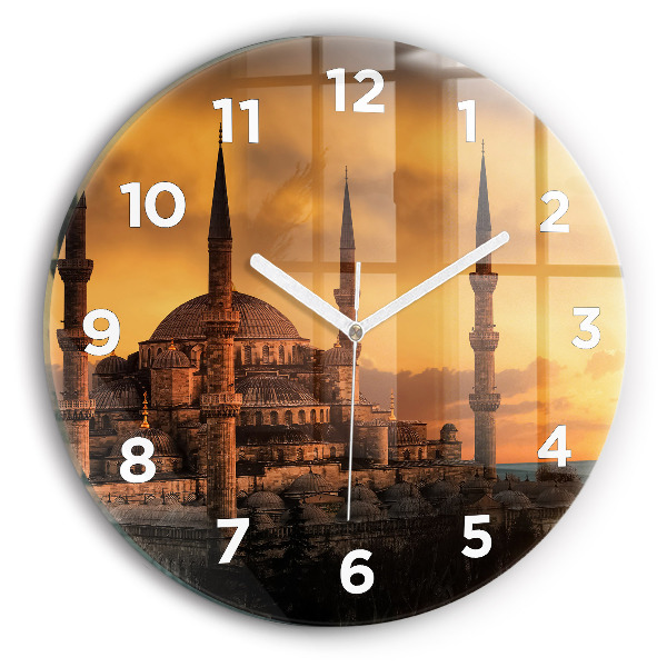 Round glass clock Mosque in Istanbul